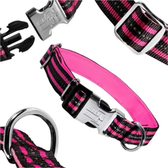 Black Rhino The Hybrid Striped Dog Collar - Blue - Large image {3}