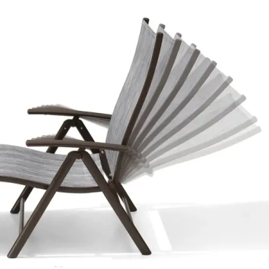 1 pc Crestlive Products Chaise Lounge Chair Outdoor Adjustable Aluminum Folding Patio Recliner Chair image {2}