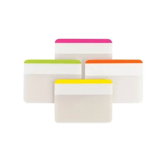 Post-it 24ct 2" Durable Lined Filing Tabs 4 Colors: Removable Plastic Filing Accessories, Multicolored, 1.5" x 2.0" image {3}