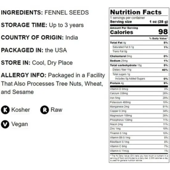 Fennel Seeds - by Food To Live image {3}