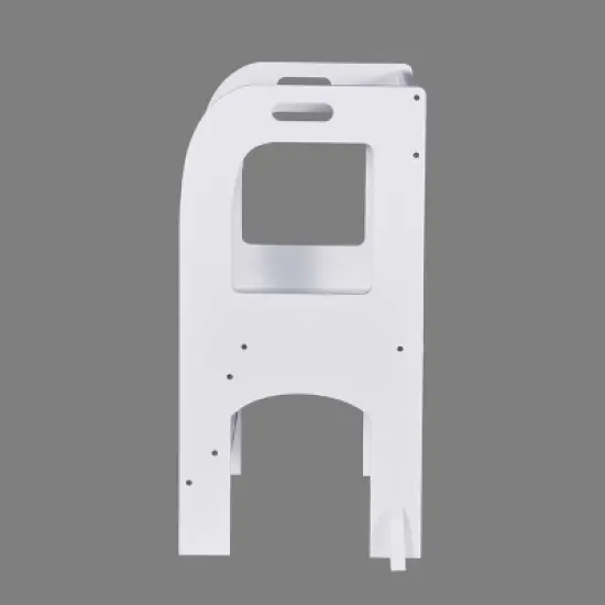 KTMBDW Kids Kitchen Step Stool for Kids with Safety Rail,Solid Wood Construction Toddler Learning Stool, Toddlers Kitchen Stool Tower (White) image {5}