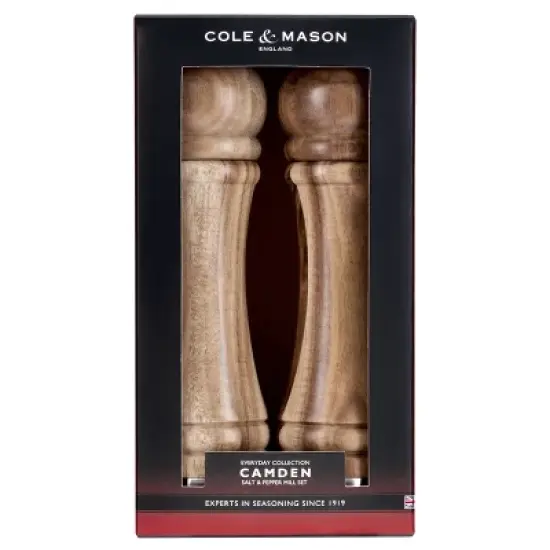 Cole & Mason Camden Salt and Pepper Grinder Set: Traditional Wood Shakers, Spot Clean, 2-Piece, Brown image {10}