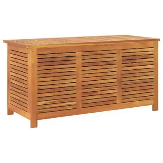 vidaXL Garden Storage Box with Louver 44.5"x19.7"x22" Solid Wood Acacia image {6}