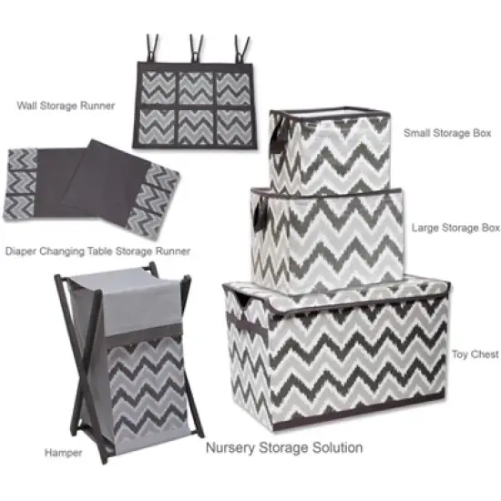 Bacati - MixNMatch Gray Laundry Hamper with Wooden Frame image {2}