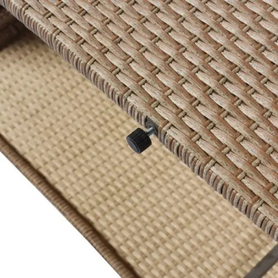 4pc Outdoor Wicker Conversation Set with Cushions - Beige - GODEER image {15}