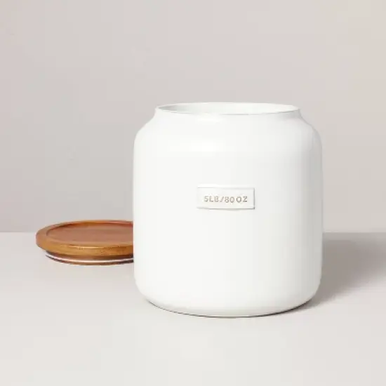 Dry Goods Stoneware Canister with Wood Lid Cream/Brown - Hearth & Hand&trade; with Magnolia image {3}