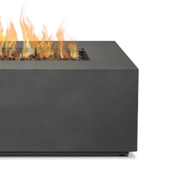 Aegean Small Rectangle Fire Table with NG Conversion Weather Slate - Real Flame image {4}