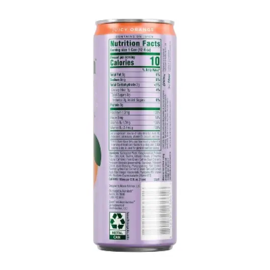 BLOOM NUTRITION Sparkling Energy Drink - Juicy Orange - 12 fl oz Can image {7}