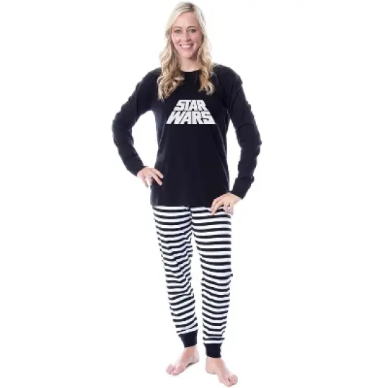Star Wars Movie Film Title Logo Mens' Womens' Adult Unisex Sleep Pajama Set Black image {1}