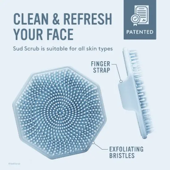 Sud Scrub&reg; Antimicrobial Silicone Face Scrubber, Gentle Face Exfoliator For Sensitive Skin, Facial Cleansing Brush For Acne image {4}