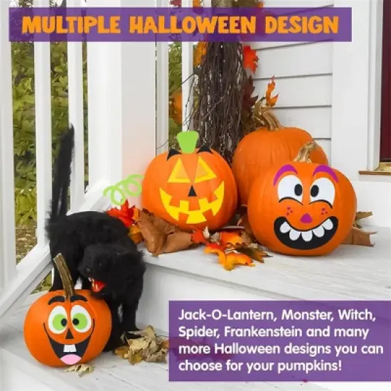 Joyfy 16 Packs Halloween Foam Craft Kit Pumpkin Decor Stickers, Halloween Party Favors School Games Gifts for Kids, Arts Activities Party Supplies image {4}