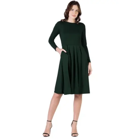 Midi Length Pocket Womens Dress image {12}