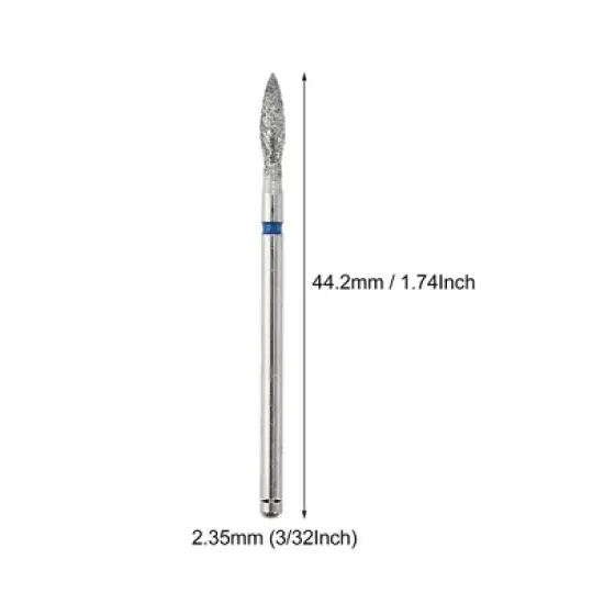 Unique Bargains Emery Nail Drill Bits Set for Acrylic Nails 3/32 Inch Nail Art Tools 44.2mm Length Blue 10 Pcs image {3}
