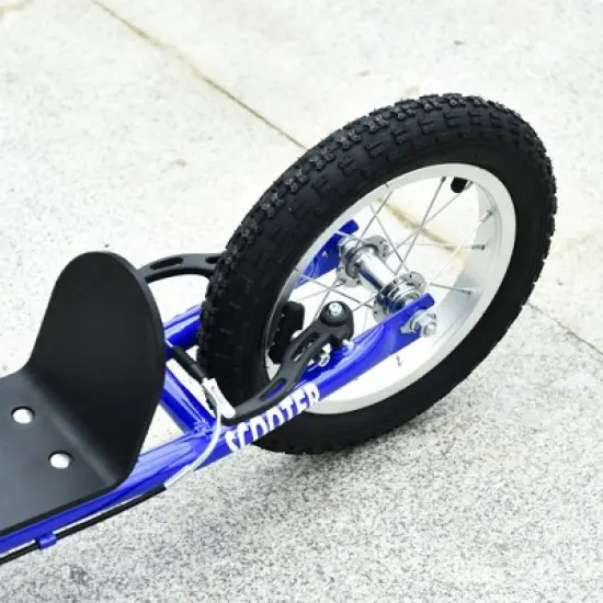 Aosom Youth Scooter Kick Scooter for Kids 5+ with Adjustable Handlebar Front and Rear Dual Brakes Inflatable Wheels image {4}