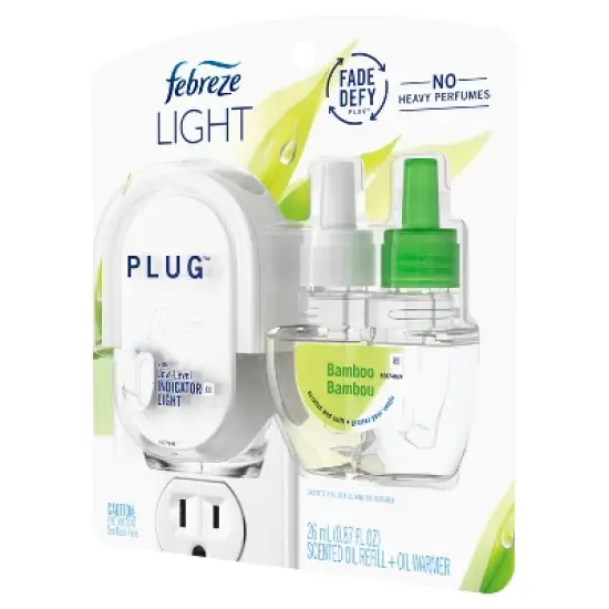Febreze Light Air Freshener Plug Starter Kit - Bamboo - 2pk image {13}