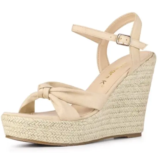 Allegra K Women's Platform Slingback Espadrille Wedge Heel Sandals image {8}