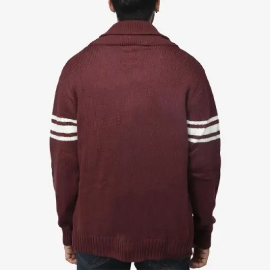 X RAY Men's Shawl Collar Heavy Gauge Cardigan with City Patch image {1}