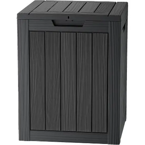 28 Gallon Deck Box, Lockable Waterproof Outdoor Storage Box for Patio, Garden Tools, UV Resistant, Black image {7}