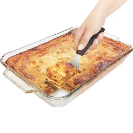 OXO Cut and Serve Turner: Stainless Steel Small Metal Spatula, Kitchen Utensil, Dishwasher-Safe, Black Handle image {4}