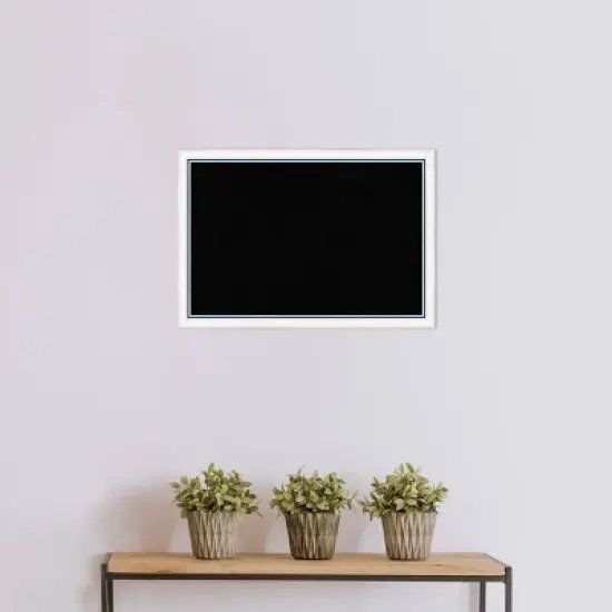 26"x18" Morgan Wood Frame Cork Board White/Blue - Amanti Art image {8}