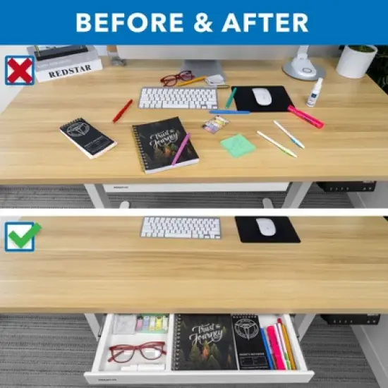 Mount-It! Under Desk Drawer - Shallow, White image {3}