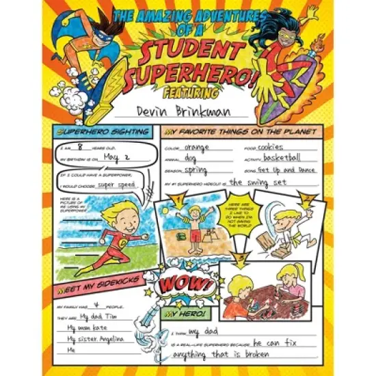 North Star Teacher Resources Fill Me In: Student Superhero, Pack of 32 image {1}