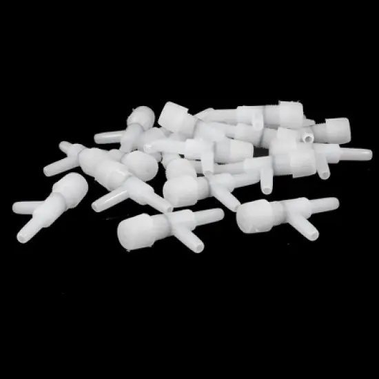 Unique Bargains 2-way White Plastic Aquarium Fish Tank Pond Air Flow Control Valve 20 Pieces image {1}