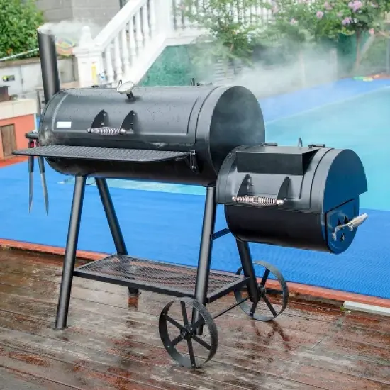 Captiva Designs E02GR016 16" Offset Charcoal Smoke - Black image {12}