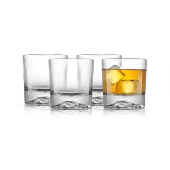 JoyJolt Radiant Crystal Whiskey Glass - Set of 4 Old Fashioned Crystal Glass - 10 oz image {7}