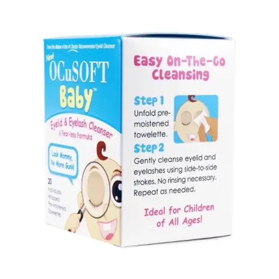 OCuSOFT Baby Eyelid & Eyelash Tear-less Cleanser Towelettes - 20ct image {3}