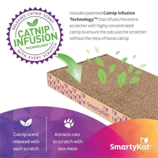SmartyKat Scratch Ladder Angled Corrugate Cat Scratcher with Catnip Infusion Technology image {5}