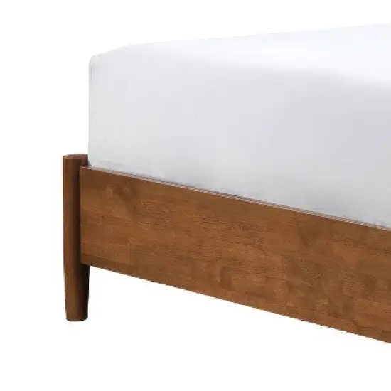 HOMES: Inside + Out 3pc King Riverstone Mid-Century Modern Boucle Bedroom Set with 2 Nightstands Walnut image {10}