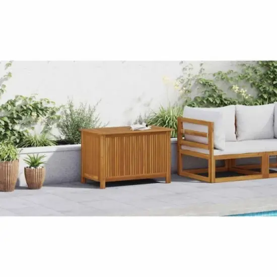 vidaXL Patio Storage Box 35.4"x19.7"x22.8" Solid Wood Acacia image {2}
