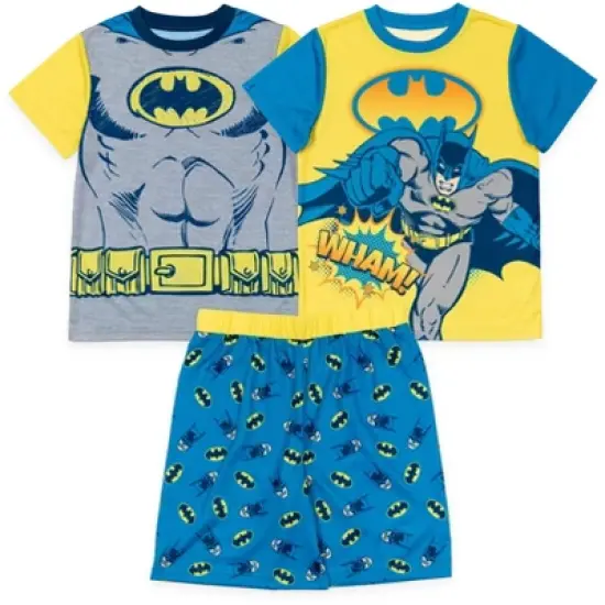 DC Comics Justice League Batman Pajama Shirts and Shorts Blue / Yellow  image {7}