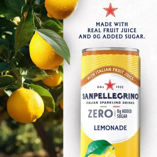 Sanpellegrino Zero Limonata Italian&nbsp;Sparkling Beverage - 6pk/11.15 fl oz Cans image {2}