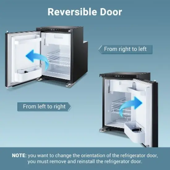 45L RV Refrigerator, 12 Volt Dual Zone Fridge and Freezer, WIFI APP Control Portable Fridge with Door Lock,3 levels (H/M/L) of battery protection image {3}