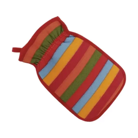 Unique Bargains Rainbow Stripes Shower Gloves for Bathroom 8.66"x5.71" Red 1 Pc image {3}