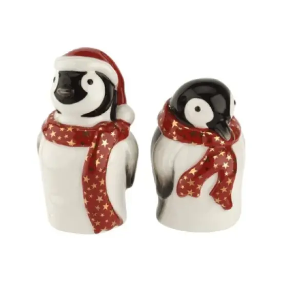 Spode Christmas Tree Salt & Pepper Set, Mr & Mrs Penguin Winter Themed Shakers, Holiday Table D&eacute;cor, Festive Home Accents, Stocking Stuffer Gifts image {7}