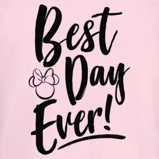 Junior's Minnie Mouse Best Day Ever Logo T-Shirt image {1}