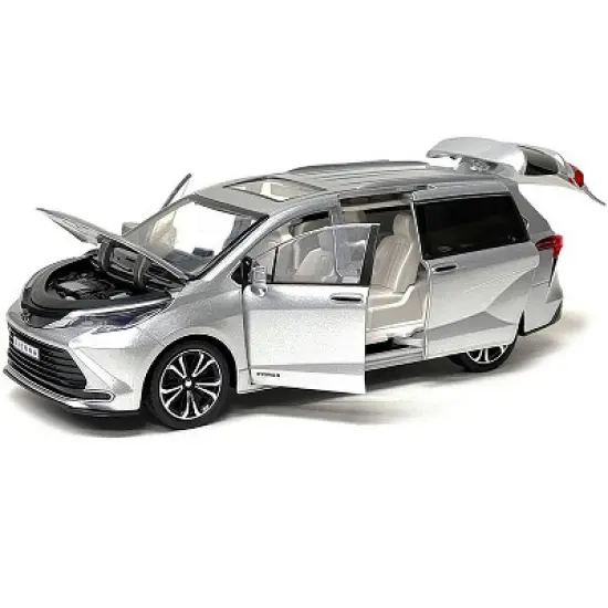 Toyota Sienna Minivan Silver Metallic 1/24 Diecast Model Car image {1}