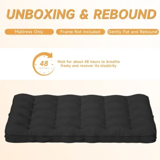 APRILSOUL Full Size Floor Mattress Futon Mattress Sleeping Pad Foldable Roll Up Mat, Sofa Couch Bed image {5}