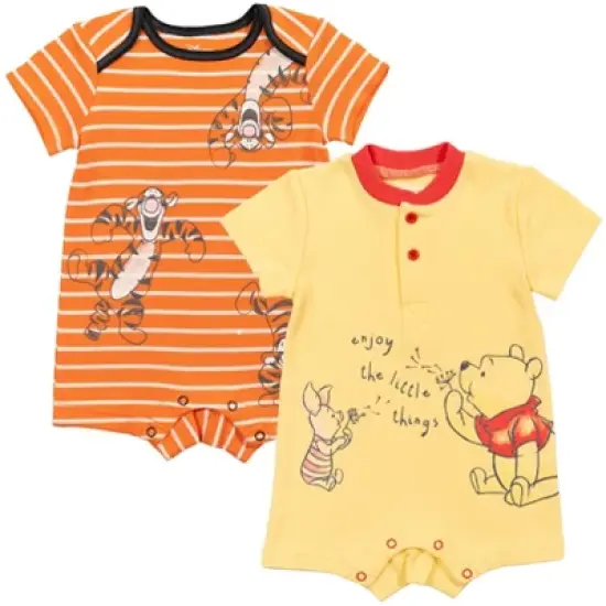 Disney Winnie the Pooh Tigger tiger pig 2 Pack Rompers Orange/Yellow  image {11}