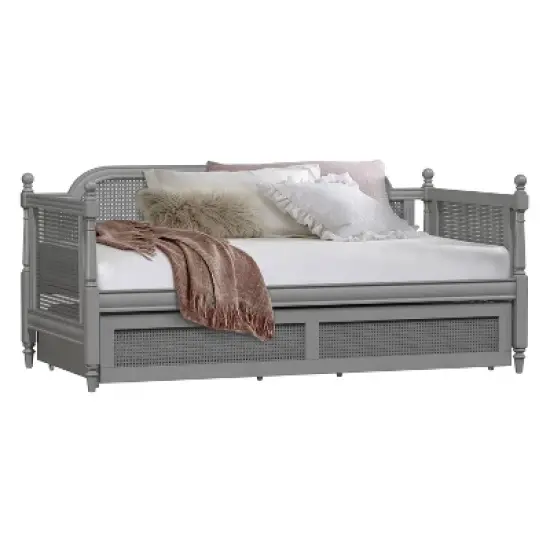 Twin Melanie Wood Cane Complete Daybed with Trundle - Hillsdale Furniture image {4}