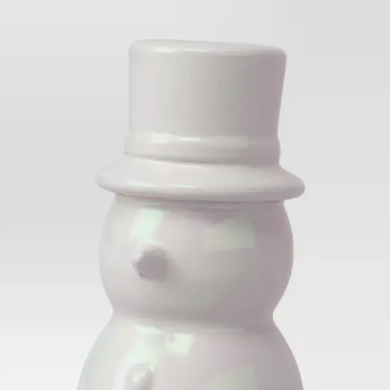 7" Christmas Ceramic Iridescent Snowman Figurine - Wondershop&trade; image {3}