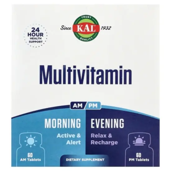 KAL Multivitamin, Morning & Evening, 2 Pack, 60 Tablets Each image {5}