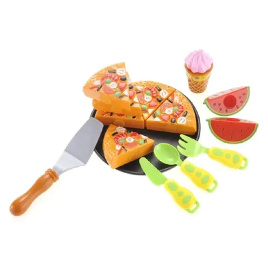 Insten 8 Piece Play Pizza Toys For Kids, Includes Watermelon, Icecream And Utensils image {6}