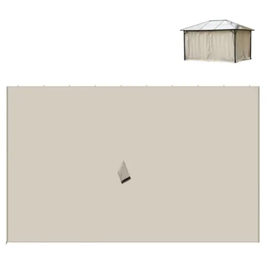 Outsunny 10' x 12' Universal Gazebo Sidewall Set with 4 Panels, 40 Hooks/C-Rings Included for Pergolas & Cabanas image {3}