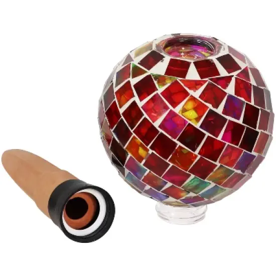 Sunnydaze Glass Mosaic Watering Globe for Plants and Flowers image {4}