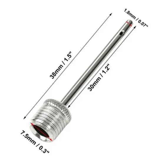 Unique Bargains Metal Air Pin for Football Basketball Soccer Inflating Pump Needle Silver Tone 1.5" x 0.3" 20 Pcs image {1}