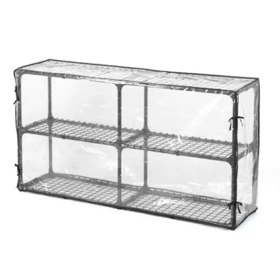 FONTOI Baker's Racks, 3 Tier Wire Shelf with Cover(2 Pack), FreeStanding Metal Storage Rack for Entrance Garage Kitchen Office, Black, 57"*14"*31" image {3}